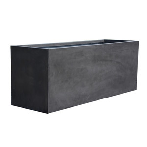 Large Rectangular Flower Pot Outdoor Stock Planter Box Fiberglass Clay Garden Planter Pots for Hotel and Villa Decoration