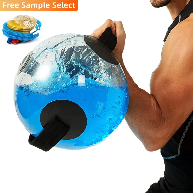 Benutzer definierte Logo Farbe PVC Runde Form Einstellbare Kugelform Heben Aqua Training Wasser Hantel Sandsack Fitness Power Aqua Bag