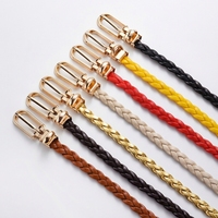 Ceinture en cuir PU tressée étroite et décontractée pour filles, avec boucle en alliage, pour robe, jupe ou pantalon, 110-130 cm, Chine