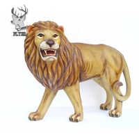 Statue de lion extérieur en résine faite à la main, grand animal en fibre de verre à vendre