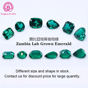 Hotselling vòng trái tim lê hình bầu dục kéo dài đệm cắt phòng thí nghiệm phát triển xanh ngọc lục bảo kích thước khác nhau màu xanh lá cây phòng thí nghiệm Zambia ngọc lục bảo cho đồ trang sức - Product Image 2