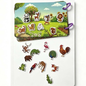 <span class=keywords><strong>Libro</strong></span> Personalizzato per Bambini con Pagine Spesse, <span class=keywords><strong>Libro</strong></span> Educativo per la Prima Infanzia con Adesivi Autoadesivi e Velcro, Stampa di Libri con Adesivi - Product Image 2