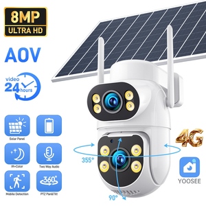 Sistema de Seguridad CCTV Solar de 2 Lentes para Exteriores, 4G IP PTZ, Zoom Digital 16X, Visión Nocturna a Color, Pan-Tilt, Sirena Integrada - Product Image 5