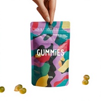 Sacs à fermeture éclair personnalisés en gros, qualité alimentaire, imprimés motifs abstraits vibrants et personnalisables pour l'emballage de bonbons et confiseries