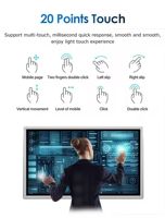 Tableau blanc interactif intelligent 4K 120Hz de 65/75/85/86/98/110 pouces avec fonction de projection pour les salles de conférence scolaires, tactile 20 points