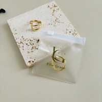 Petit sac en plastique PVC personnalisé pour bijoux, sac à fermeture éclair réutilisable pour emballage de bijoux givré