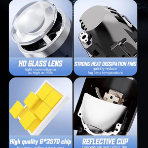 Luces antiniebla de tres colores F20 2,0 pulgadas lente de alta calidad LED proyector faros para coche H11 luces LED Bombilla para coche - Product Image 5