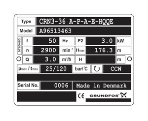 Grundfo S Base 96588138 CRN3-36 316SS d'origine - Product Image 2
