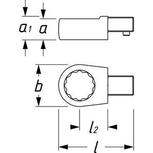 Hazet-ประแจปลายกล่องแทรก6630D-17 14x18มม-บิตประแจบิด4000896029013ของ EAN - Product Image 2