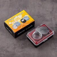 Magnifier Magnifying Eye Glass Lens for Inspection Triplet Customized Logo Foldable Chrome Jewelers Gem Loupe