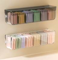 Organisateur de sous-vêtements en plastique de type tiroir, boîte de rangement pour chaussettes murale, trois-en-un, moderne et minimaliste, indispensable pour le placard
