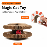 Jouet et Lit Griffoir Durable pour Chat à Jouer Seul avec Conception Accordion, Faible Évacuation du Papier, Fabriqué en Chine, Modèle CS-07, Soulage l'Ennui