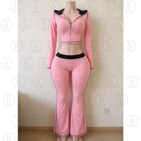 Vêtements pour femmes, sweat-shirts Y2k à fermeture éclair avec pantalon capri, ensemble de yoga 2 pièces pour femmes, ensemble de survêtement pour femmes