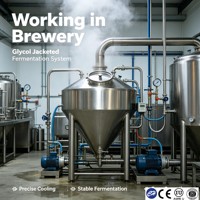 Tanque de Fermentación de Cerveza de 5BBL, 7BBL, 10BBL, Acero Inoxidable, Enfriamiento por Glicol, Fermentador para Cervecería, Certificado ASME y CE para Procesamiento de Alimentos