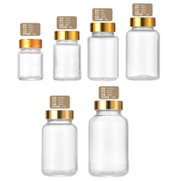 150ml 200ml 250ml Pot en verre de supplément de capsule givré clair avec couvercle doré