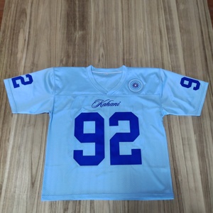 Jersey Sepak Bola Amerika Kustom Sublimasi Lengan Pendek Bahan Mesh Bernapas Seragam Latihan Tim Musim Semi - Product Image 4