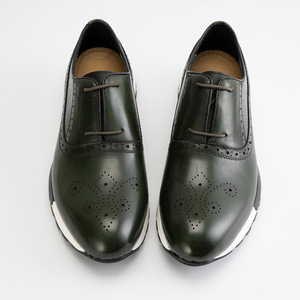 <b>Men</b> Genuine Leather Pointed Toe Oxfords Lace-up Breathable Office Career <b>Dress</b> Shoes All Seasons Rubber Outsole - Product Image 1