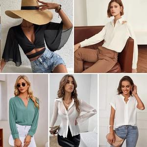 Baju Wanita Chen Stok Baru Atasan Pendek Kaos Harga Murah Grosir Pakaian Kasual Gaun Bekas Wanita - Product Image 5