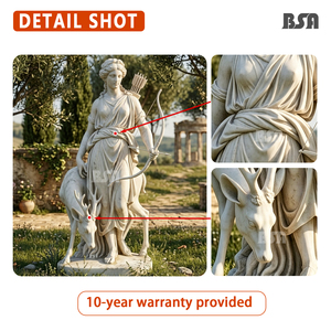 Sculpture de la déesse <span class=keywords><strong>Diana</strong></span> de la chasse en marbre naturel sculpté à la main par BSA pour la décoration de jardin et de villa en extérieur - Product Image 3