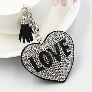 BSBH alta calidad forma personalizada colorido brillo cristal Rhinestone llavero en forma de corazón llavero para bolsos llavero - Product Image 4
