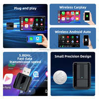 Adaptateur sans fil CarPlay Android Auto OEM ODM personnalisé 2-en-1 : convertit le filaire en sans fil, clé USB pour voiture, accessoires automobiles, commande en gros