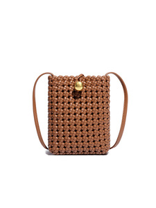 2025 Guangzhou Factory Sale PU Hand-Woven Hollow Crossbody <strong>Bag</strong> Small Square <strong>Mobile</strong> <strong>Phone</strong> <strong>Shoulder</strong> <strong>Bag</strong> - Product Image 2