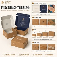 Boîte d'expédition personnalisée en kraft avec bande déchirable, impression personnalisée sur le couvercle intérieur, impression sur toute la surface pour l'emballage d'abonnements de la marque Eco DTC