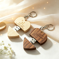 Clé USB Cœur en Bois pour Mariage avec Boîte, Clé USB 2.0 Haute Vitesse 16 Go 32 Go 64 Go, Clé USB Mémoire Flash