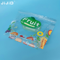 JIJID Herbruikbare voedselzak Fruit Druiven Plastic Ziplock Zak Groente Fruit Vershoudzak Mat Zwart Zak