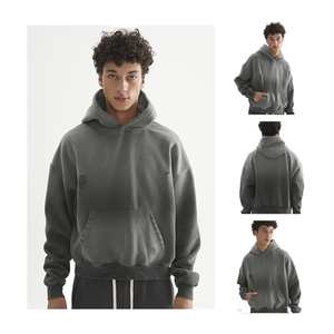 Sudadera con capucha de peso pesado de alta calidad, Sudadera corta holgada Retro <span class=keywords><strong>para</strong></span> hombres, sombrero doble con capucha, ropa de invierno <span class=keywords><strong>para</strong></span> <span class=keywords><strong>adolescentes</strong></span> - Product Image 4