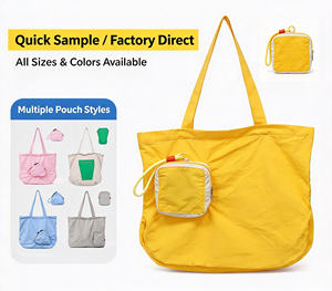 Factory Custom Logo <b>Foldable</b> <b>Shopping</b> <b>Bag</b> – Large Capacity Waterproof Nylon <b>Foldable</b> Tote Sustainability OEM/ODM - Product Image 1