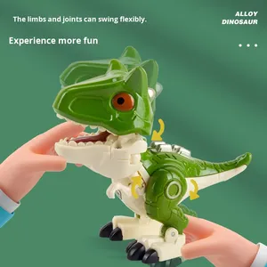 2-en-1 aleación realista dinosaurio <span class=keywords><strong>Robot</strong></span> modelo plástico juguete para niños venta al por mayor montaje decoración regalo - Product Image 3