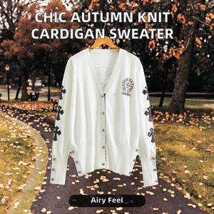 Blusa/Camisa de Manga Larga con Cuello en V, Estilo Casual Europeo Otoñal para Mujer, Diseño Geométrico Tejido, 100% Fibra de Bambú - Product Image 2