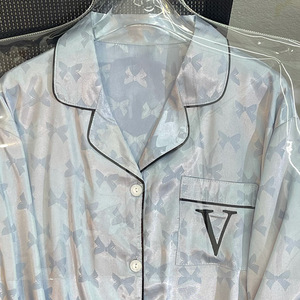 S7322F Bingshi di alta qualità con risvolto sottile <span class=keywords><strong>pantaloni</strong></span> lunghi a maniche lunghe con fiocco per <span class=keywords><strong>casa</strong></span> completo da <span class=keywords><strong>donna</strong></span> taglie forti - Product Image 5