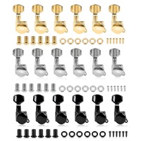 High Quality Custom 3L+3R Silver Automatic Guitar Tuning Keys Metal Acoustic Guitar Head Tuner Pegs Wholesale Cheap