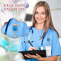 XXH - Vente en gros : Porte-badge rétractable en acrylique pour infirmières, diverses séries médicales, mignon, idéal comme cadeau pour infirmières de bureau, décoration, porte-carte d'identité