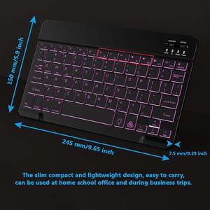 Clavier coréen Bluetooth personnalisé, clavier hongrois, français, portugais, clavier ABS 10 pouces fin, petit, sans fil, rétroéclairé - Product Image 4