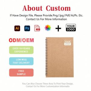 Eco-friendly Spiral Bound A5 <b>Notebook</b> Custom Personalized Print Options Print Brown Kraft Paper Hardcover Pen <b>Diary</b> - Product Image 2