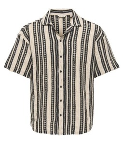 NNJBR Chemise à manches courtes pour hommes, imprimé floral, noir, orange, bleu, col rabattu, tenue d'été décontractée - Product Image 6