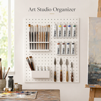 Organisateur professionnel en métal perforé pour atelier, support d'affichage modulaire en acier pour rangement d'atelier d'art et organisation de fournitures de bureau