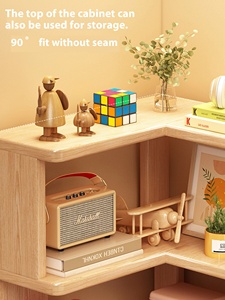 Estantería de Esquina de Madera Maciza, Mueble Estrecho de Pared con Estante de Almacenamiento Integrado, Organizador para el Hogar, Librería, Mueble de Almacenamiento - Product Image 4