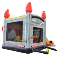 Château gonflable Monster Truck commercial avec toboggan combiné et piscine à jets d'eau, toboggan gonflable pour piscine pour la location de fêtes