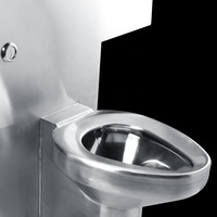 Ensemble lavabo et toilettes en acier inoxydable monobloc pour projets de centres de détention et de correction pénitentiaire