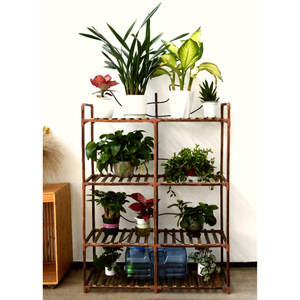 Indoor drip irrigation plant stand, solid wood <b>shelf</b>, multi-tiered floor-standing potted plant stand for living room and - Product Image 2