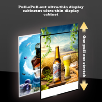 Cadre en aluminium en gros, éclairage LED photo, verre trempé, boîte à lumière ultra-mince, éclairage LED publicitaire, lampe d'affichage, support d'affiche