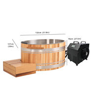 Bain froid autoportant en bois de séquoia écologique pour spa extérieur, avec douche et refroidisseur, pour bain de trempage musculaire à domicile