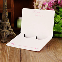 Vente directe d'usine cartes de voeux en forme de coeur bricolage personnalisé créatif blanc merci saint valentin fleur papier enduit UV