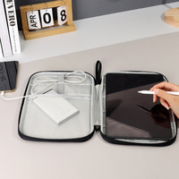 Voyage facile données câble organisateur étui sac de rangement Portable fermeture éclair tablette PC support accessoires numériques sacs de rangement avec poignée