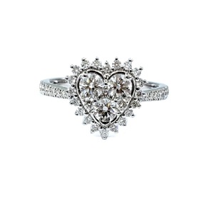 Vente en gros de bijoux fantaisie mignons et tendance, personnalisés, de haute qualité, en or blanc 18 carats, avec diamants véritables, pour fiançailles, cadeaux, fêtes, mariages, design en forme de cœur - Product Image 1
