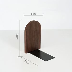 Custom Solid American Black Walnut Handcrafted Shandong <b>Bookends</b> Child-Safe Rounded Corners Vertical Desktop Bookshelf Organizer - Product Image 3